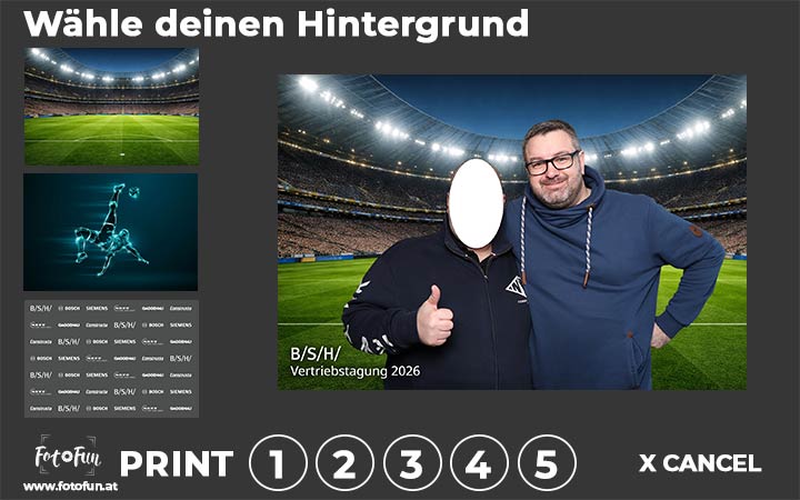 Fotobox Greenscreen Motivauswahl