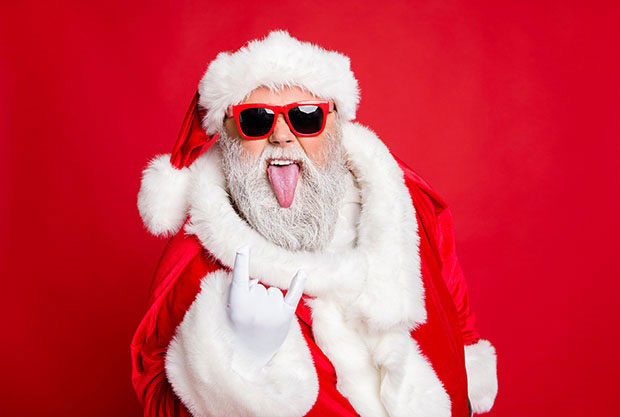 Fotobox Weihnachtsfeier mit Weihnachtsmann-Verkleidung