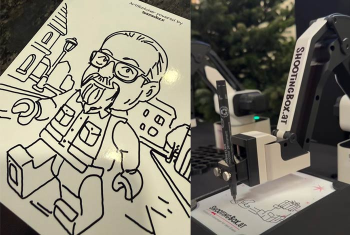 Fotobox KI-Karikatur-Roboter für Veranstaltungen